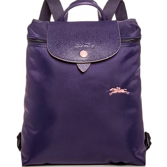 Longchamp Handbags - 🐎NWOT Longchamp Le Pliage Club Backpack - Bilberry Purple